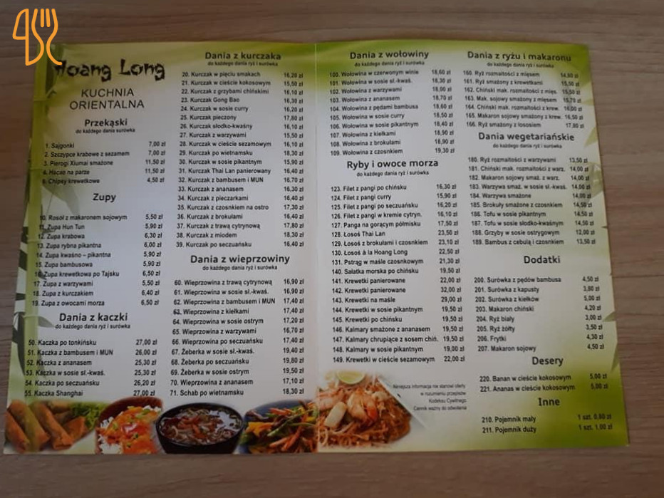 Hoang Long Menu