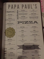 Papa Paul's Brick Oven Pizza Pasta menu