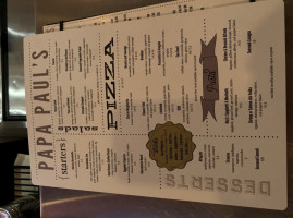 Papa Paul's Brick Oven Pizza Pasta menu