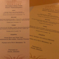 The Farmhouse At Veritas menu