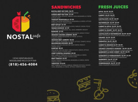 Nostal Cafe menu