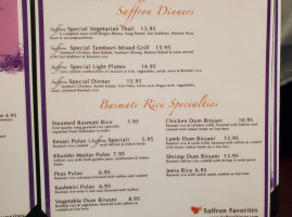 Saffron menu