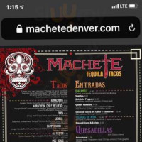 Machete Tequila Tacos Colfax menu