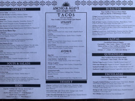 Ancho Agave menu