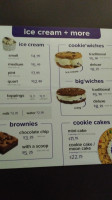 Insomnia Cookies menu