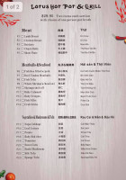 Lotus Hot Pot Grill menu