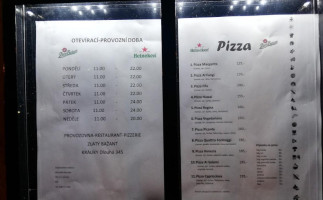 Pizzeria Zlatý Bažant menu