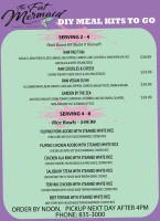 The Fat Mermaid menu