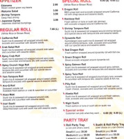 Sakura Ichiban Express menu