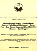 Bayview Restaurant menu