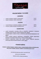 Restaurace Terasa menu