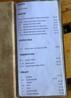 Restaurace Stribrnka menu