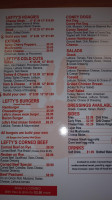 Lefty's Cheesesteaks menu