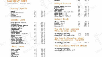 Restaurace Vítkova Hora menu