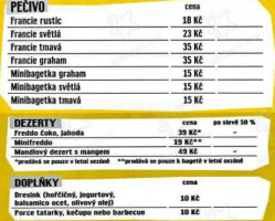 Bageterie Boulevard menu