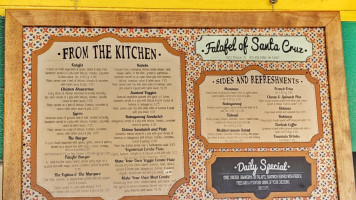 Falafel Of Santa Cruz menu