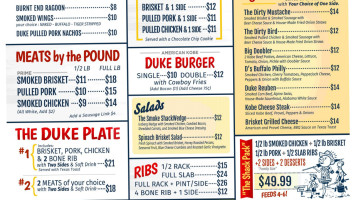 Dukes Bbq Shack menu