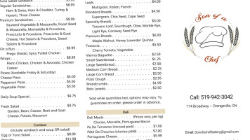 Son Of A Chef Bakery menu