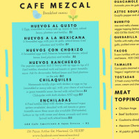 Cafe Mezcal menu