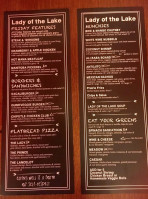 Lady of the Lake Shop menu