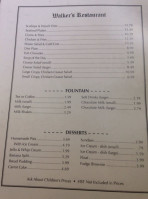 Walkers Restaurant menu