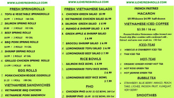 Fresh Rolls Gig Harbor menu