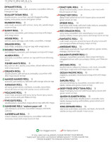 Sushi Aria menu