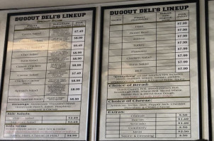 Dugout Deli menu