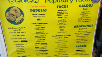 Belen Pupuseria Y Taqueria menu