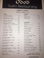 Odod Sushi-restaurang menu