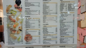 Sushi 9 menu