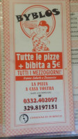 Pizzeria Byblos Di Mechref Abbas Kassem menu