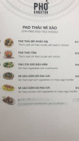 Pho Kingston menu