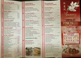 Sunny Take Away menu