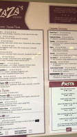 Zaza's Pizzeria Inc menu