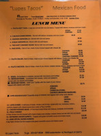 Lupe's Taqueria Mexican menu