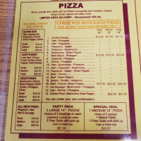 Viva Sue Pizza menu