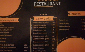 Jeronimos Y Pizzería menu