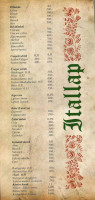 Zöldkert Vendéglő menu