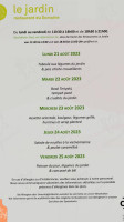 Le Jardin menu