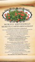 Muskátli Vendéglő menu