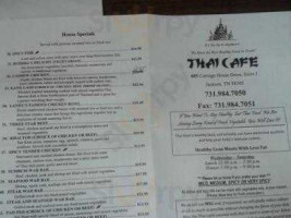 Thai Cafe menu