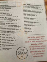 The Shop menu