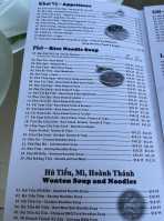 Pho 4 Queen menu