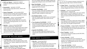 The Original Mandito's menu