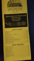 Hacienda Del Rio menu