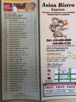 Asian Bistro Express menu