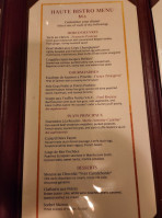 Bartolotta's Lake Park Bistro menu