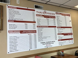 Thai Express menu