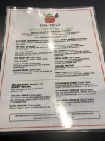 Thai Meal menu